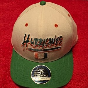 Top of the World Hurricanes Snapback with Green Brim